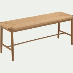Banc en chêne et corde L120cm - bois clair