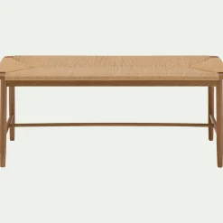 Banc en chêne et corde L120cm - bois clair