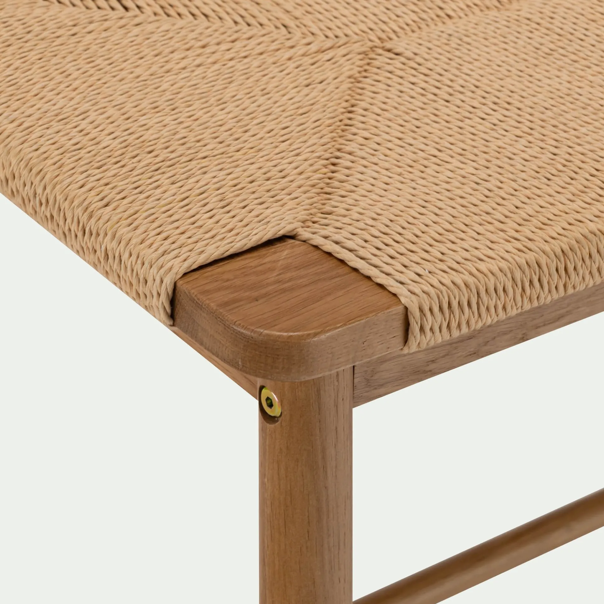 Banc en chêne et corde L120cm - bois clair