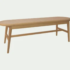 Banc oval en acajou L150cm - bois clair