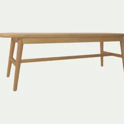 Banc oval en acajou L150cm - bois clair