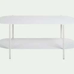 Bibliothèque 2 tablettes en acier - blanc L100,50xH46cm