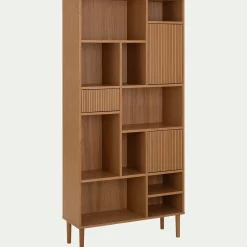Bibliothèque déstructurée en bois L90xH190cm - bois clair