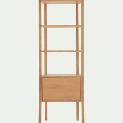 Bibliothèque en bois de chêne H192xL68cm - bois clair