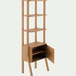 Bibliothèque en bois de chêne H192xL68cm - bois clair