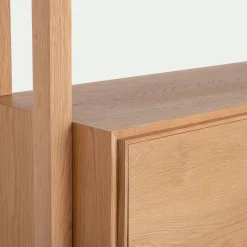 Bibliothèque en chêne massif L118xl42xH192cm - bois clair