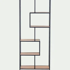 Bibliothèque en métal et en bois - bois clair
