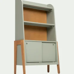 Bibliothèque enfant en acacia - vert olivier