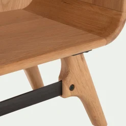 Bibliothèque plaquée chêne et piètement chêne massif H200xL110cm- bois clair