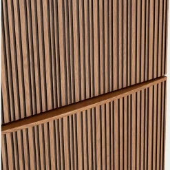 Bloc de 2 tiroirs en chêne strié L40cm - bois foncé