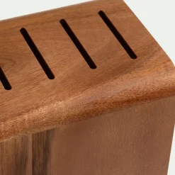 Bloc rangement de couteaux en acacia - bois foncé