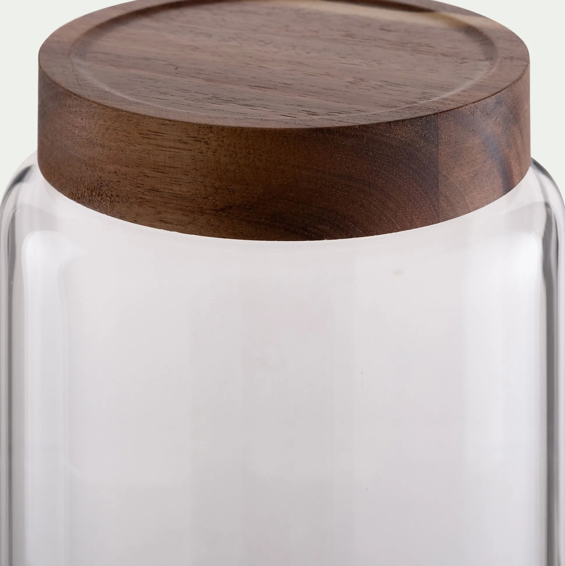 Bocal de conservation en verre avec couvercle en acacia 3L - transparent
