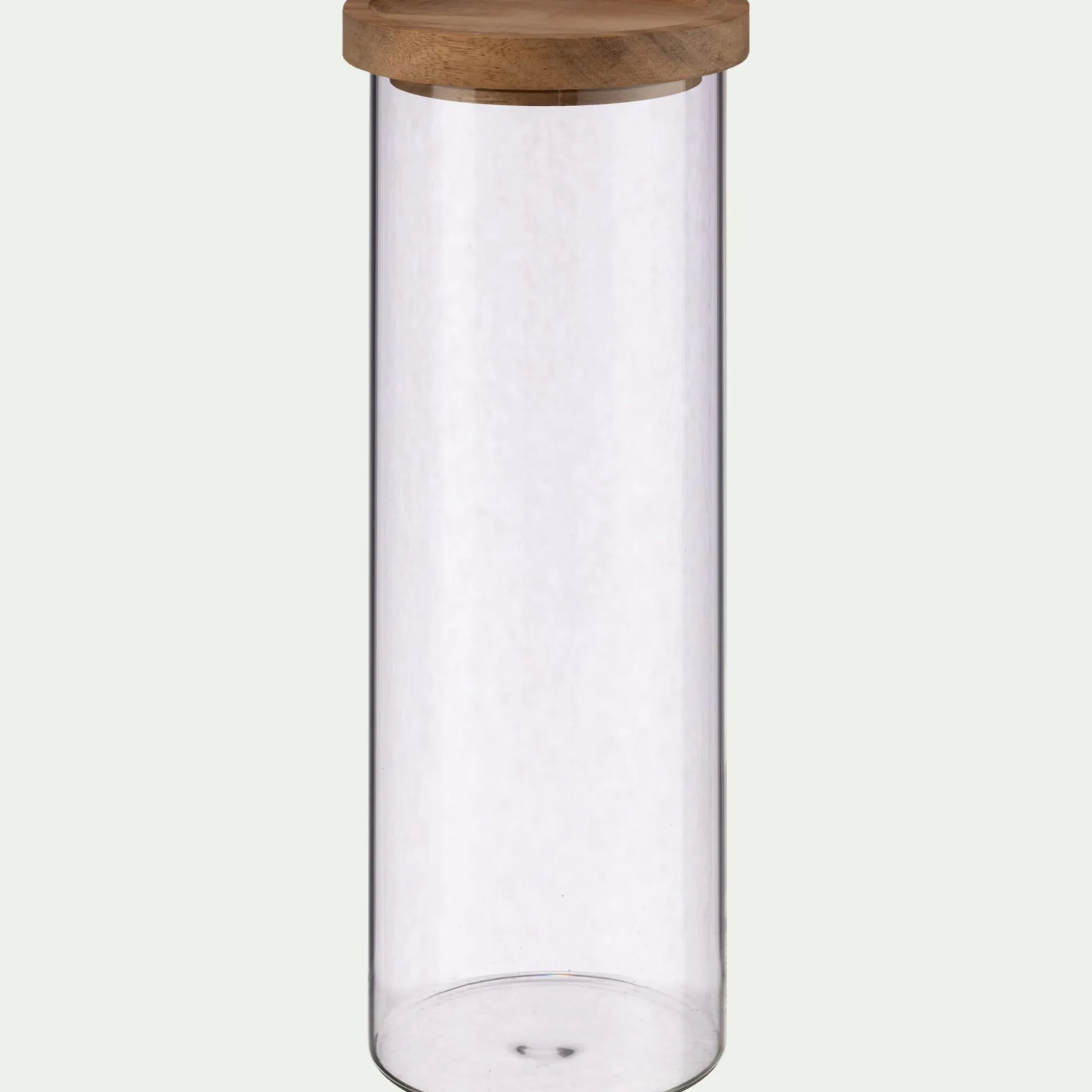 Bocal en verre avec couvercle en acacia 1,5L - transparent