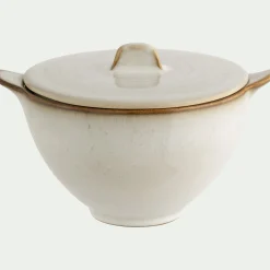Bol avec couvercle en grès D16,5cm - beige alpilles