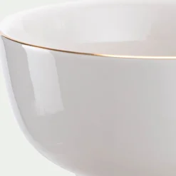 Bol avec liseré en porcelaine D13,5cm - blanc