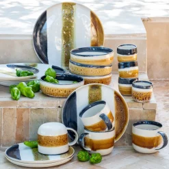 Bol en grès peint D15cm - marron