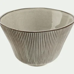 Bol en grès réactif D18cm - marron écorce