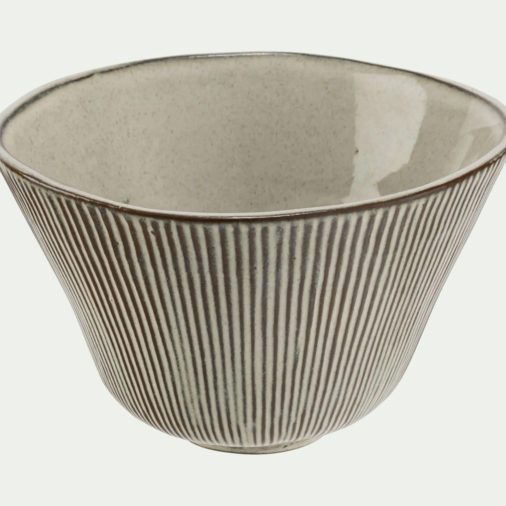 Bol en grès réactif D18cm - marron écorce