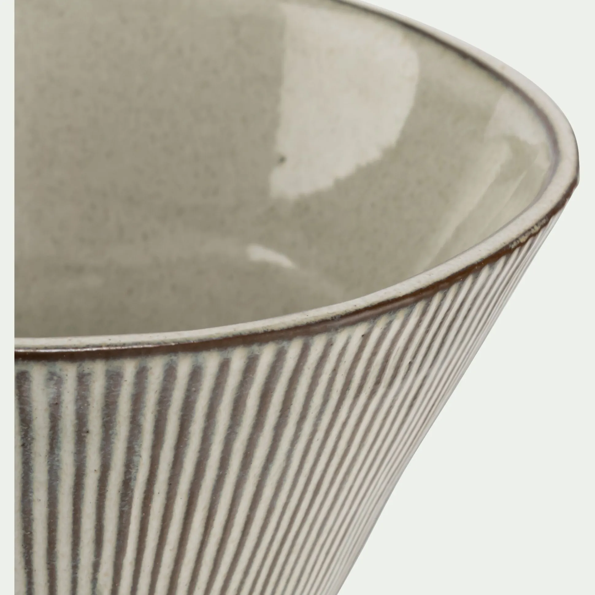 Bol en grès réactif D18cm - marron écorce