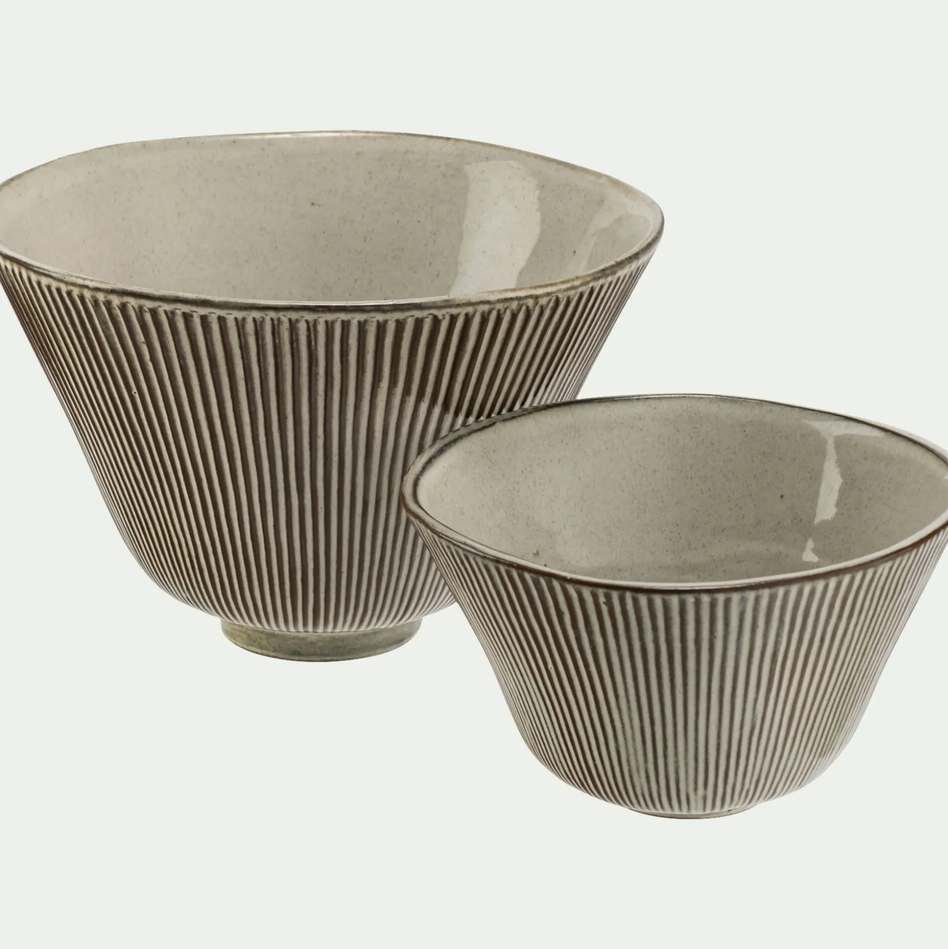 Bol en grès réactif D18cm - marron écorce