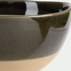 Bol organique en grès D16cm - vert cèdre