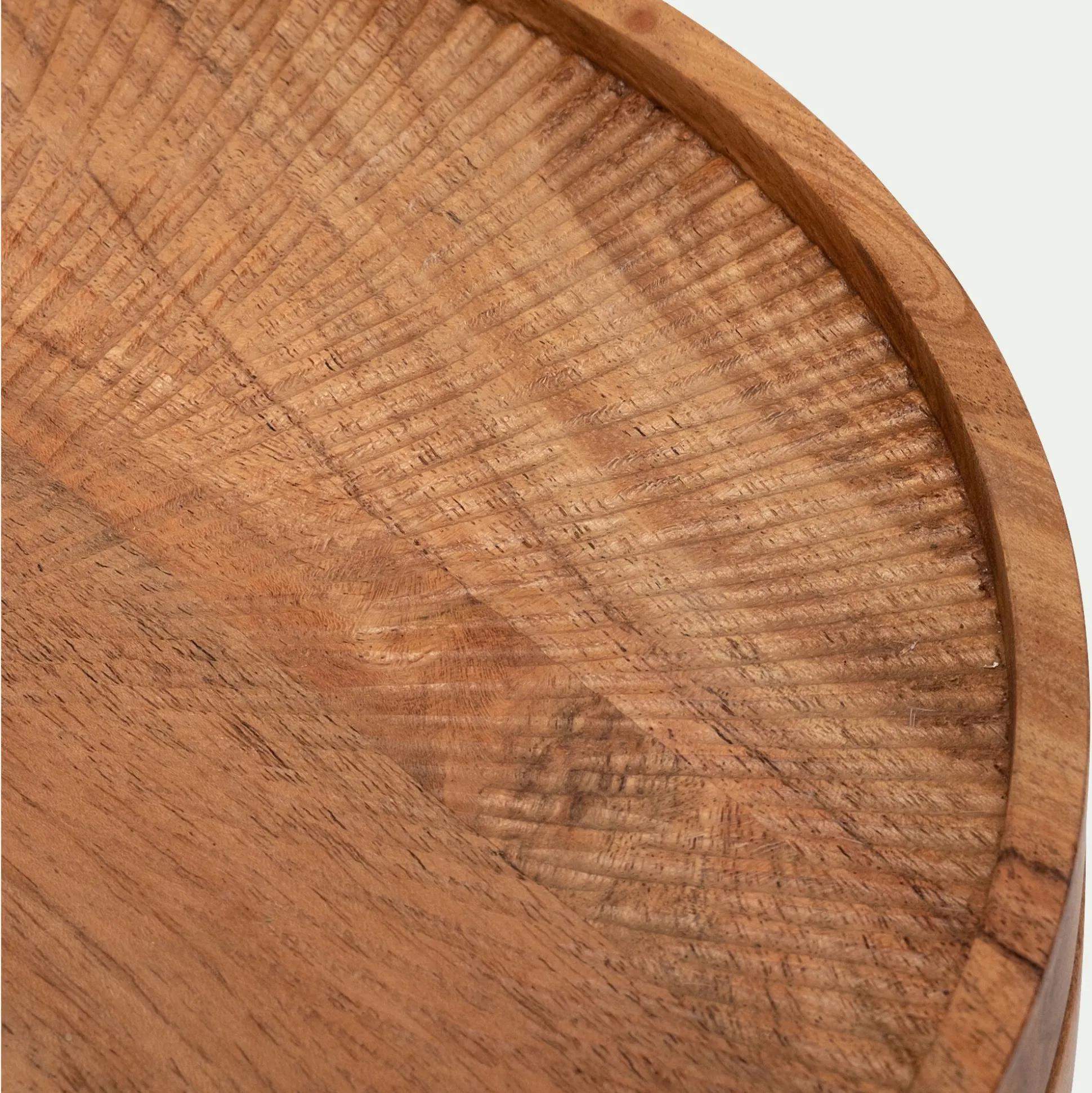 Boîte déco ronde en acacia D25xH7cm - bois foncé