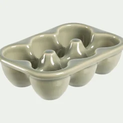 Boîte pour 6 œufs en grès - vert