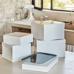 Boîte pâtissière L25,4xl25,4xH20cm - blanc