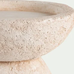 Bougeoir en ciment H15xD15,3cm - beige