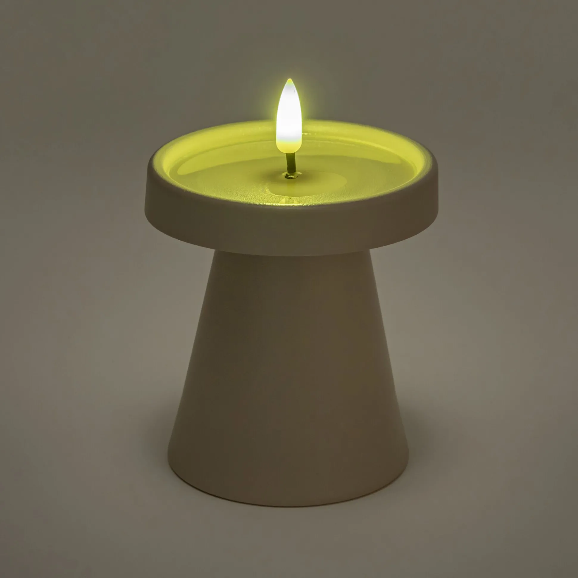 Bougie à LED D9xH10cm - beige sable