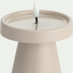 Bougie à LED D9xH10cm - beige sable
