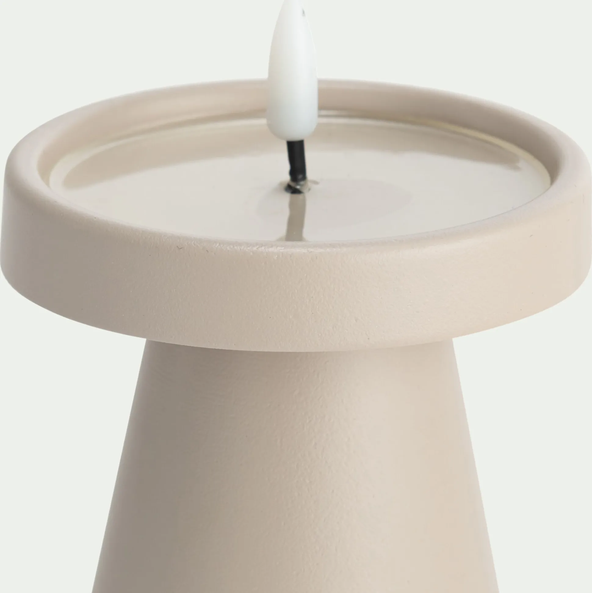 Bougie à LED D9xH10cm - beige sable