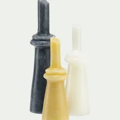 Bougie déco contemporaine H36cm - gris