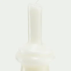 Bougie déco contemporaine H28,5cm - blanc