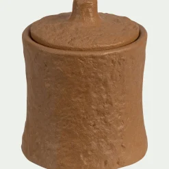 Bougie déco en grès H11cm - terracotta