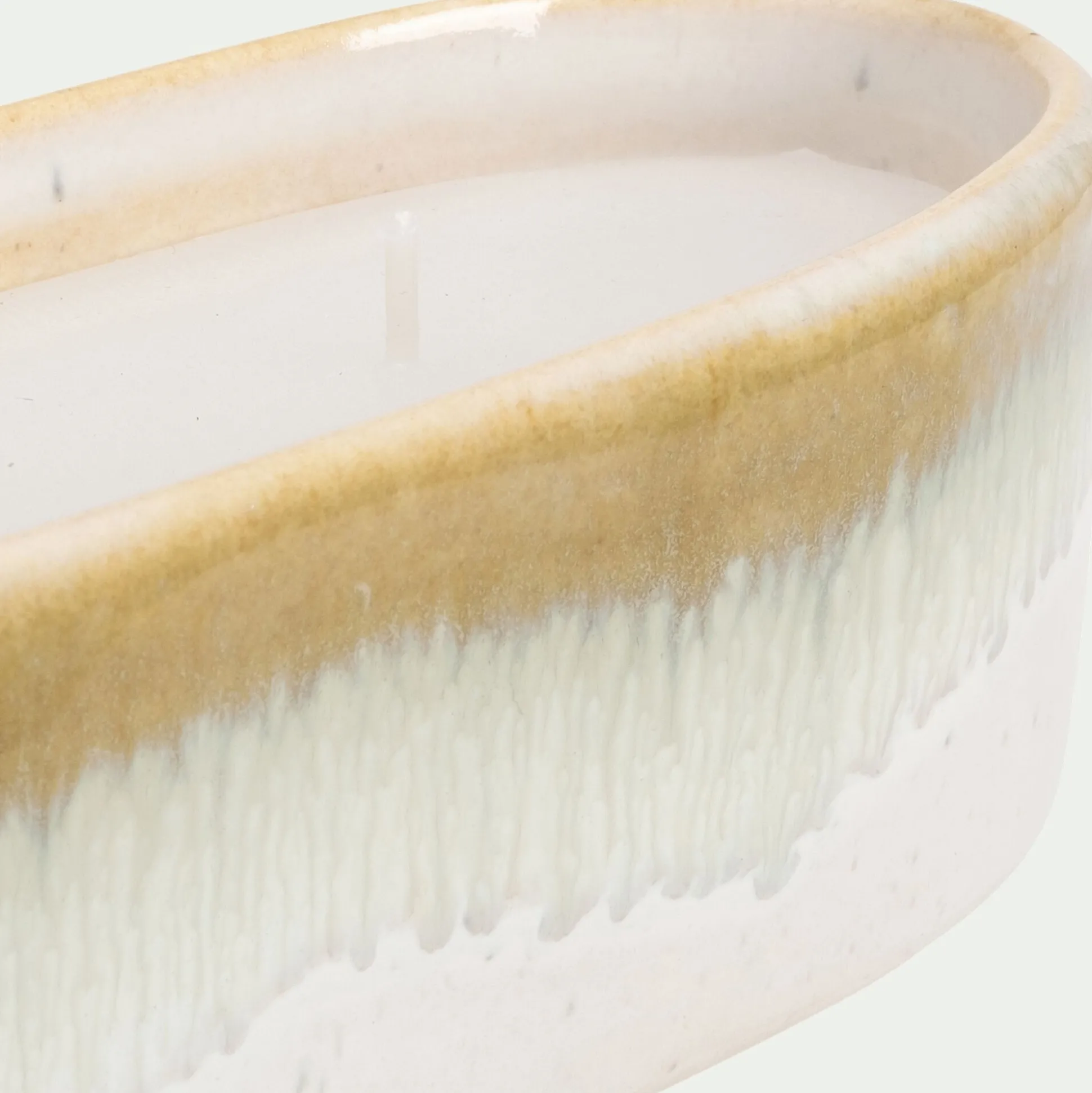 Bougie en céramique ovale - beige