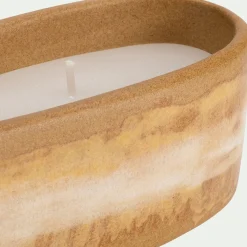 Bougie en faïence ovale l34,5cm - beige