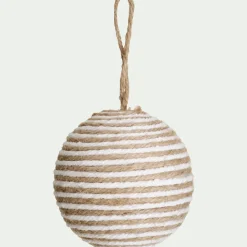 Boule de Noël D8cm - naturel (modèle aléatoire)