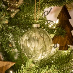 Boule de Noël en verre D8cm - vert