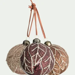 Boule de noël en verre D8cm - vert (modèle aléatoire)