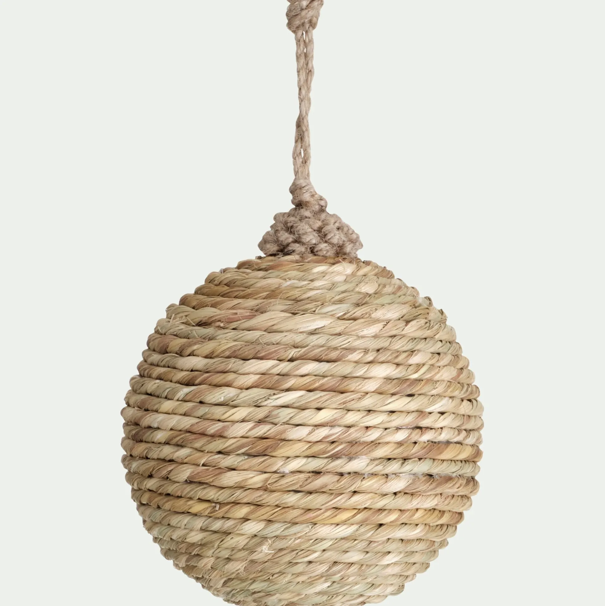 Boule de Noël tressée en plastique recyclé D10cm - naturel