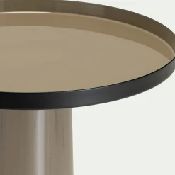 Bout de canapé en acier D40xH70cm - taupe