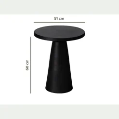 Bout de canapé en aluminium - noir D51xH60cm