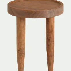 Bout de canapé en bois d'acacia D35xH40cm - bois foncé