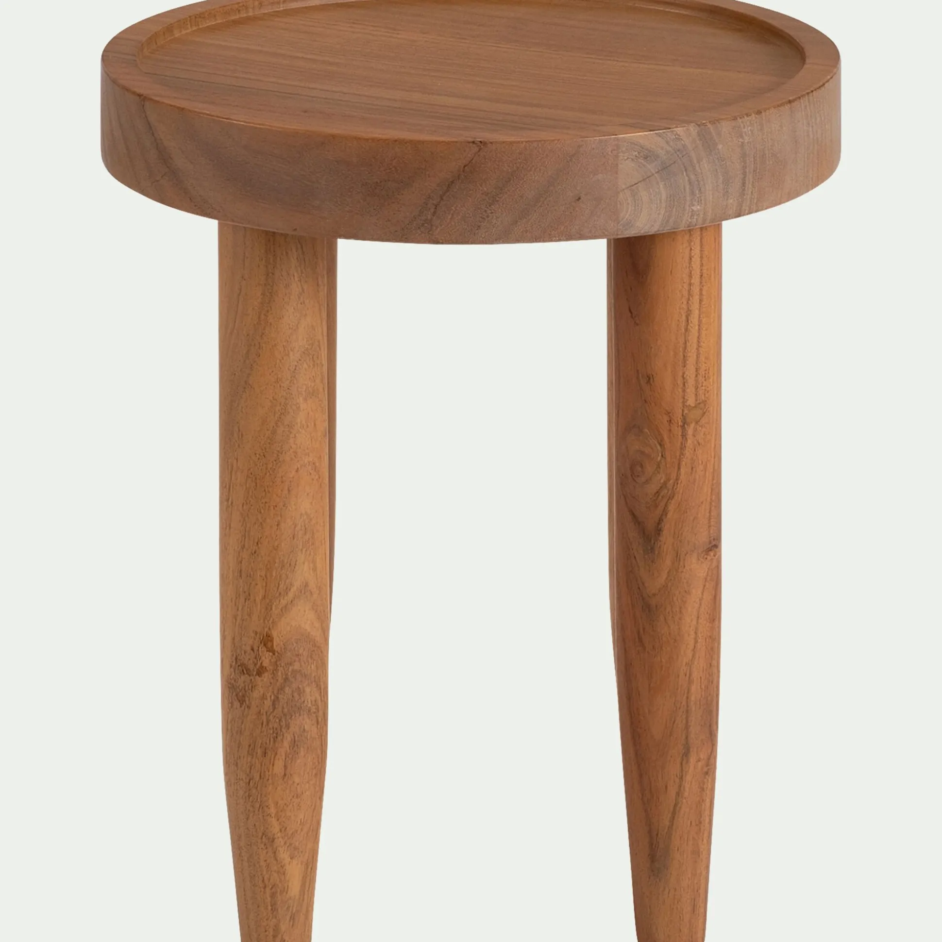 Bout de canapé en bois d'acacia D35xH40cm - bois foncé