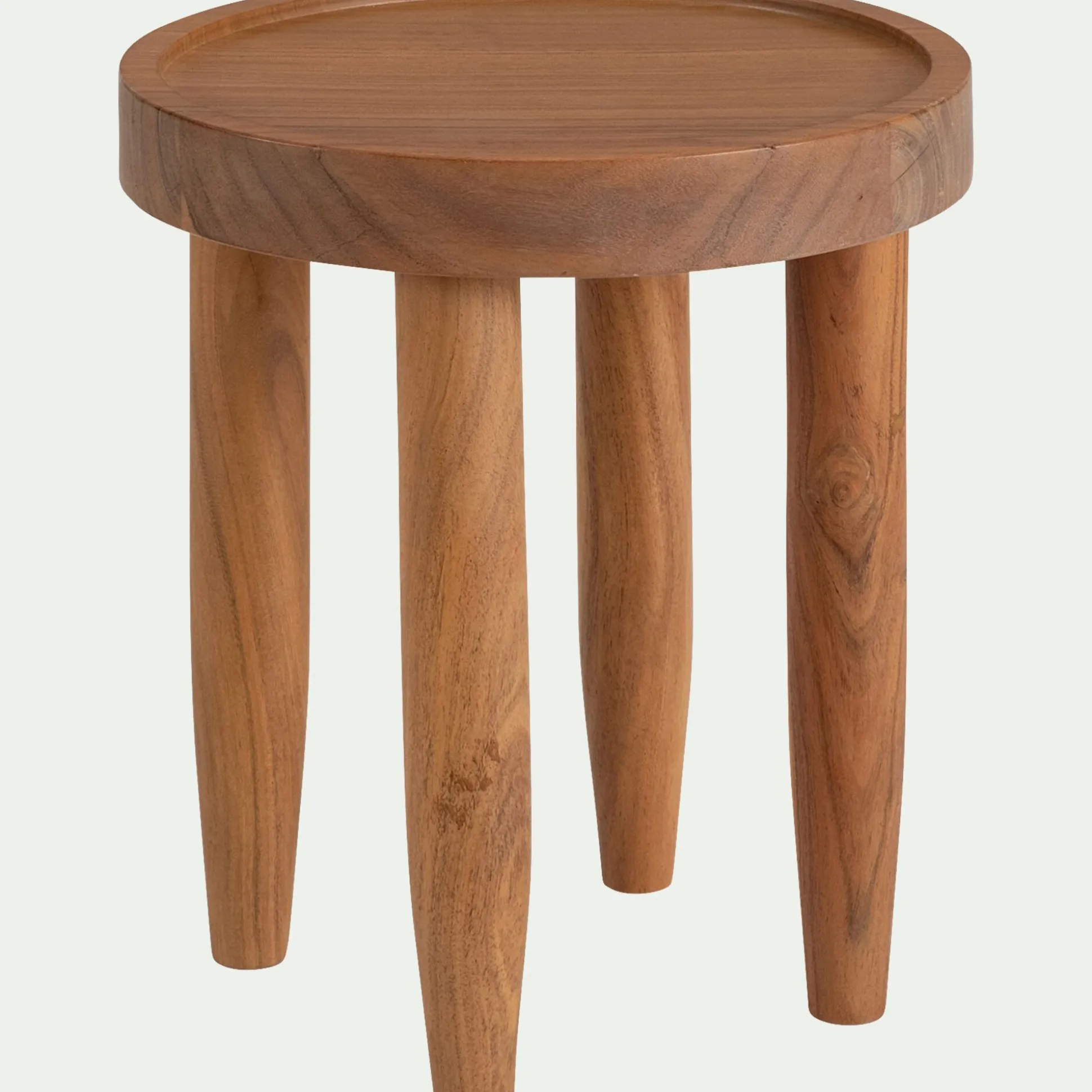 Bout de canapé en bois d'acacia D35xH40cm - bois foncé