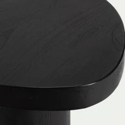 Bout de canapé en bois de manguier D50cm - noir