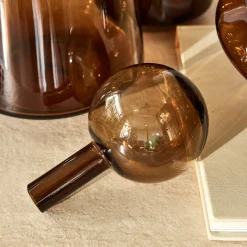 Bouteille déco en verre H41cm - brun rustrel