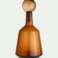 Bouteille déco en verre H41cm - brun rustrel