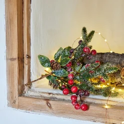 Branchage de Noël artificiel à piquer H24cm - vert